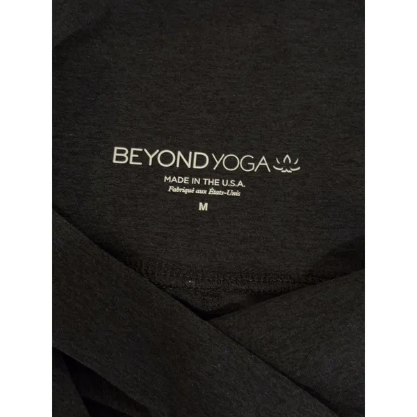 Beyond Yoga Womens Leggings Black Heather Rib All Day Flare Stretch Gym Medium - Image 5