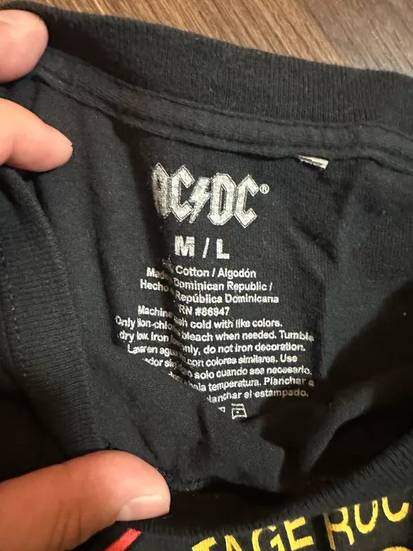AC/DC Crop Top Black Size M - Image 3