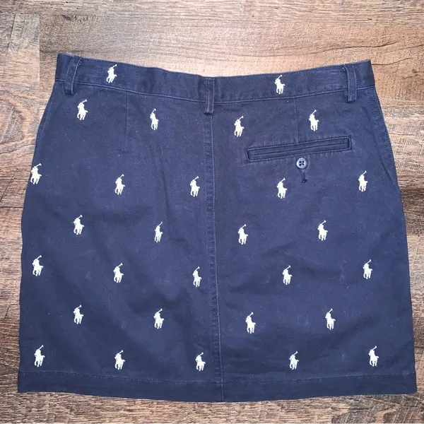 Ralph Lauren Sport Polo Blue/White Pony Skirt Women’s Size 2 - Image 2