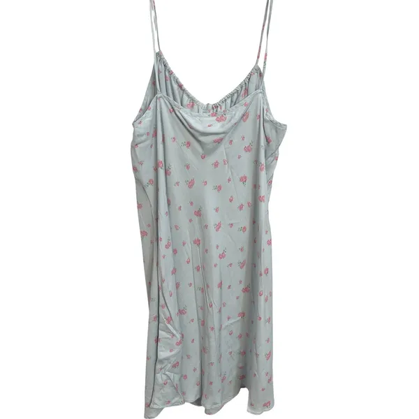 Reformation Floral Mini Dress Baby Blue Pink Rose Cami Ditsy Dainty Coquette CL - Image 3