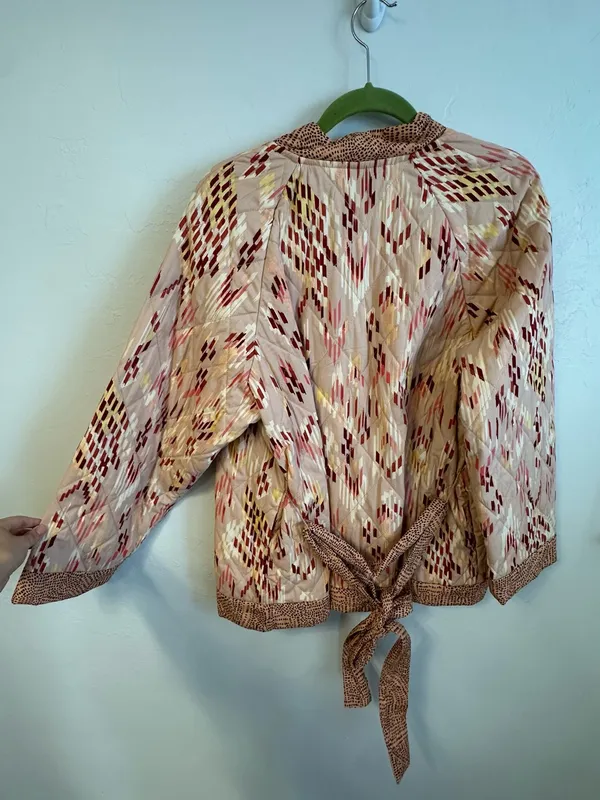 Knox Rose Quilted Open-Front Cardigan Jacket - Beige, Pink, Burgundy - Image 5