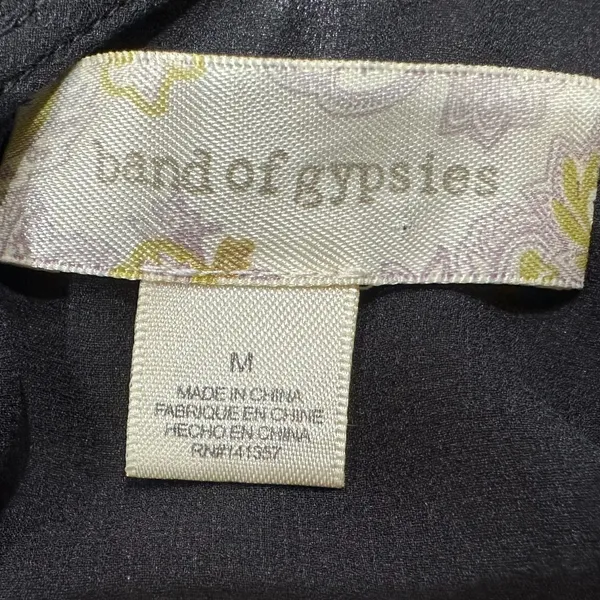 Women's Band of Gypsies Black Charmante Lace-Trim Top Size Medium‎ - Image 4