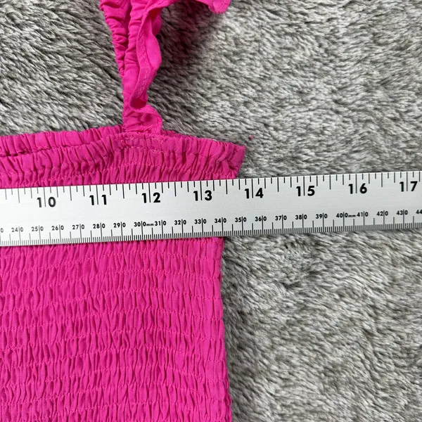 NWT Lulus Hot Pink Smocked Crop Top Women's Small - Image 5