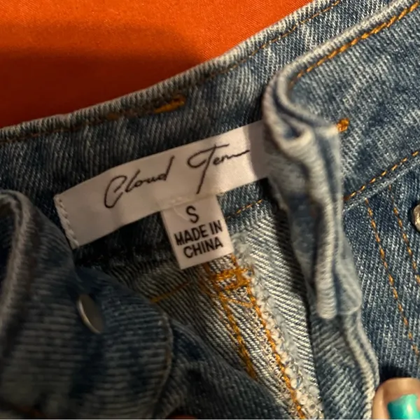 Embellished denim shorts - Image 3