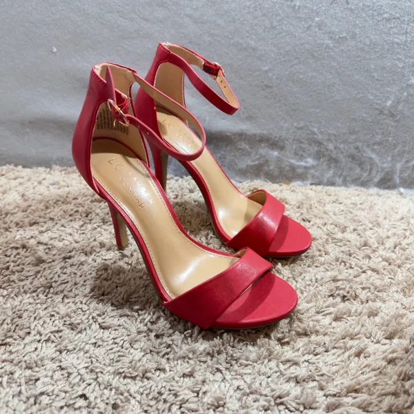 934 | LC Lauren Conrad‎ Ankle Strap Stiletto Heel Sandal Red Womens 5 - Image 2