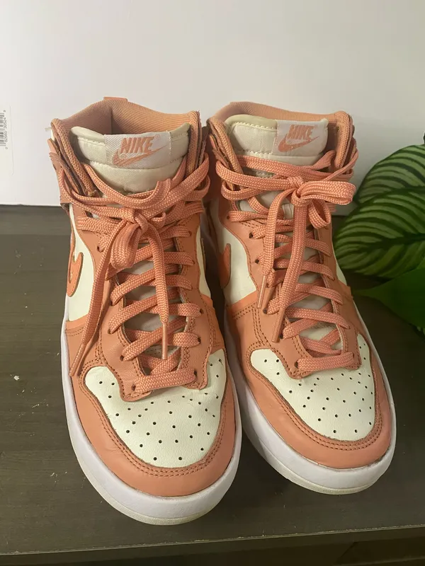Nike Dunk High Up Sail/Crimson Bliss Womens Size 8 - Image 2