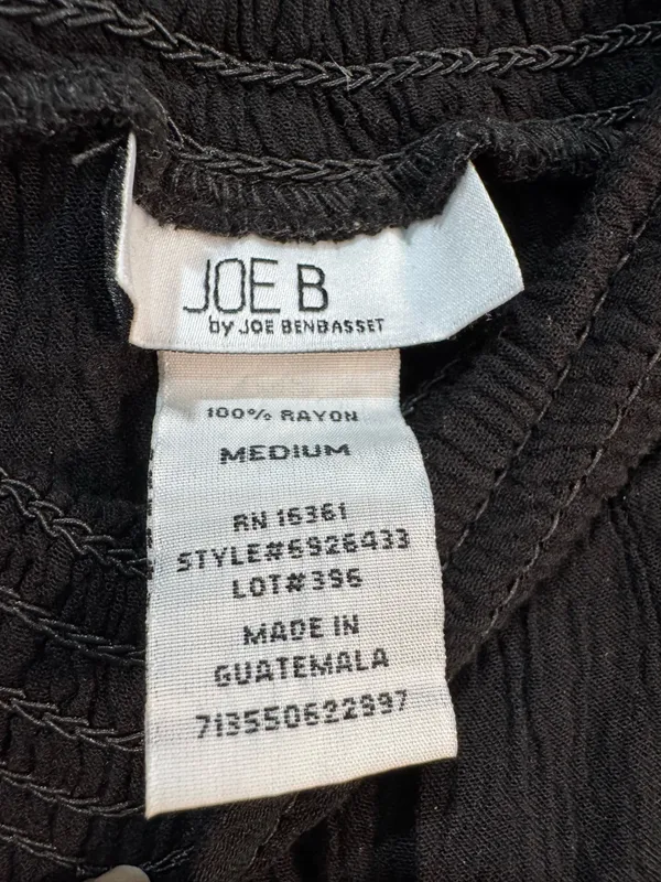 Black Joe B Wide Leg Elastic Waist Pants Size M EUC - Image 5