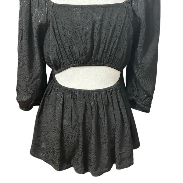 Treasure & Bond Boho Top Flowy Peplum Black Open Back Square Neck S NWOT Classic - Image 8