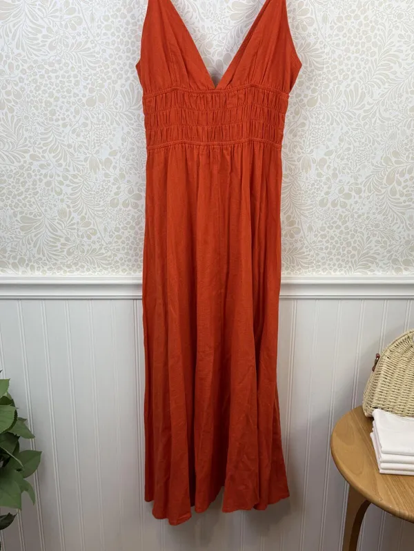 MVN The Label Orange Feast of Fire Linen Blend Sleeveless Maxi Dress - Size - 4 - Image 11