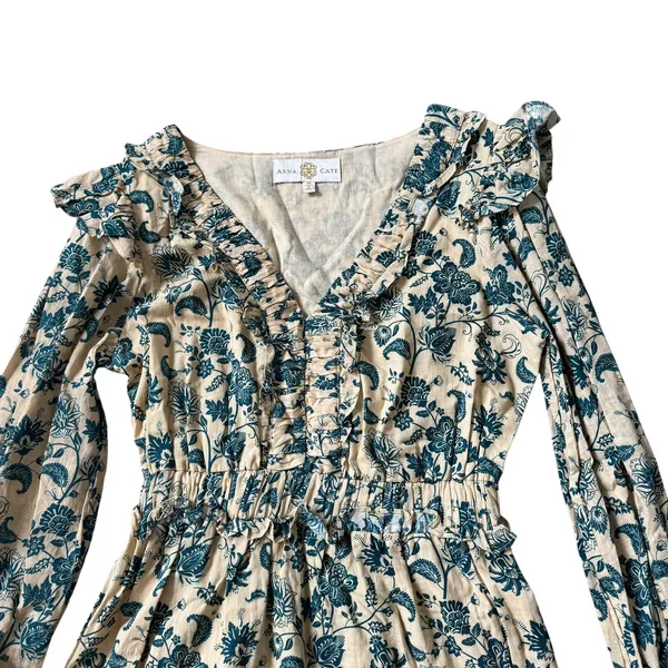Tuckernuck Anna Cate Floral Midi Dress Yellow Blue - Image 4