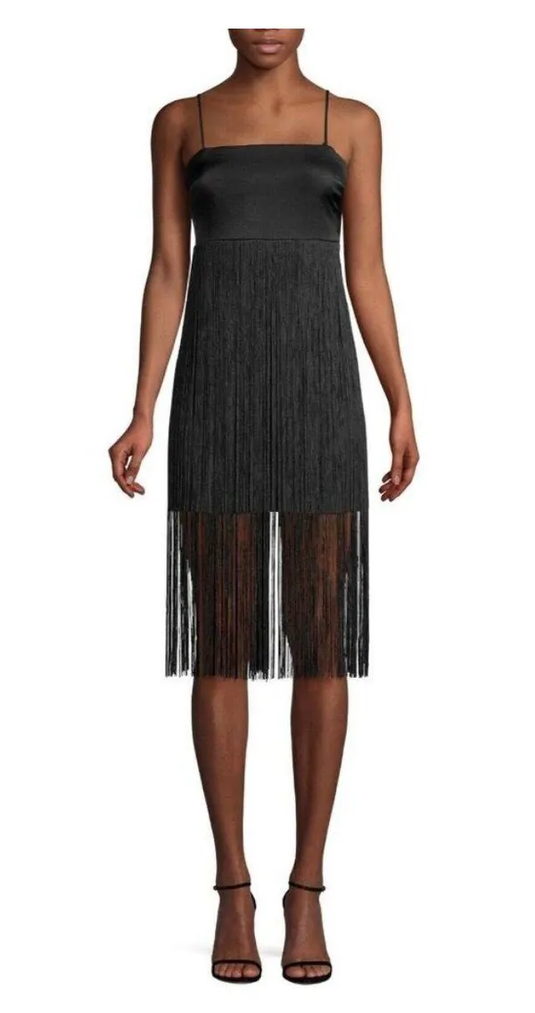 Rikki Black Fringe Flapper Dress - Image 4