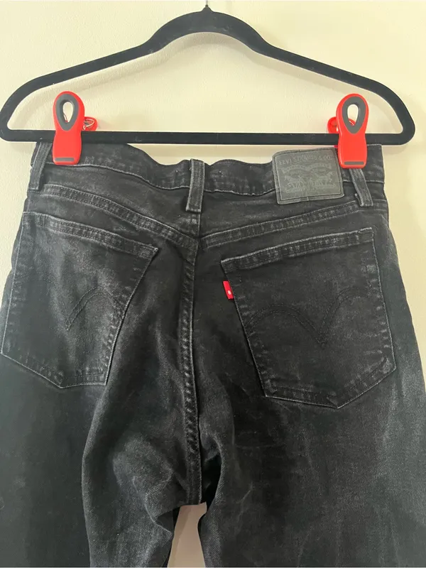 Levi's Black Wedgie Straight High Rise Jeans 30 Button Fly 90s Model Off Duty - Image 4