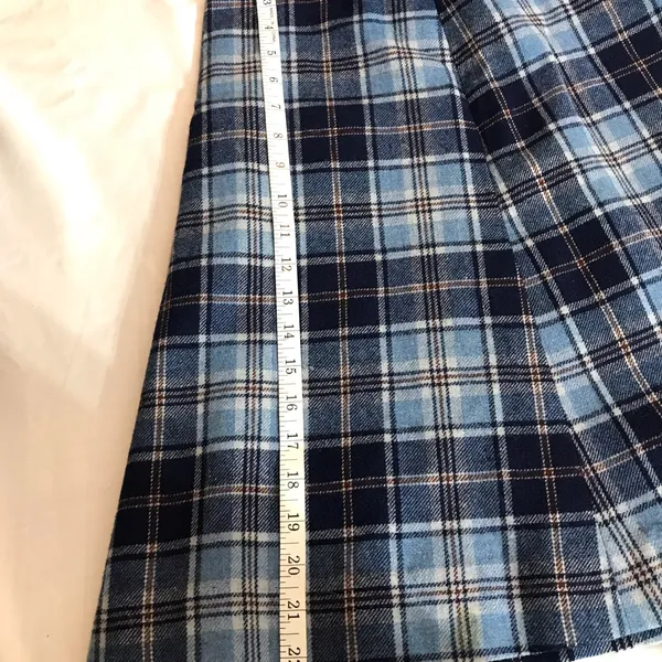 Pendleton vintage skirt blue plaid a-line with side zipper and hook closure. - Image 11