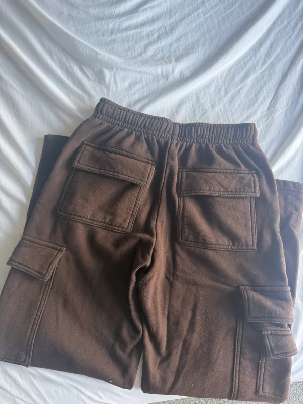 brown garage wide leg cargo sweatpants - Image 2