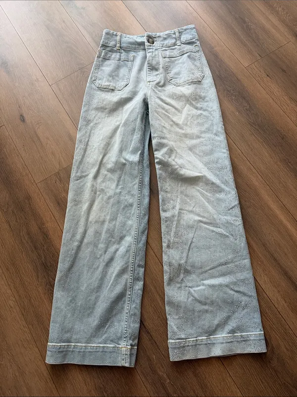 Anthropologie Maeve Collette Full Length Sparkle Jeans- size 26 - Image 4