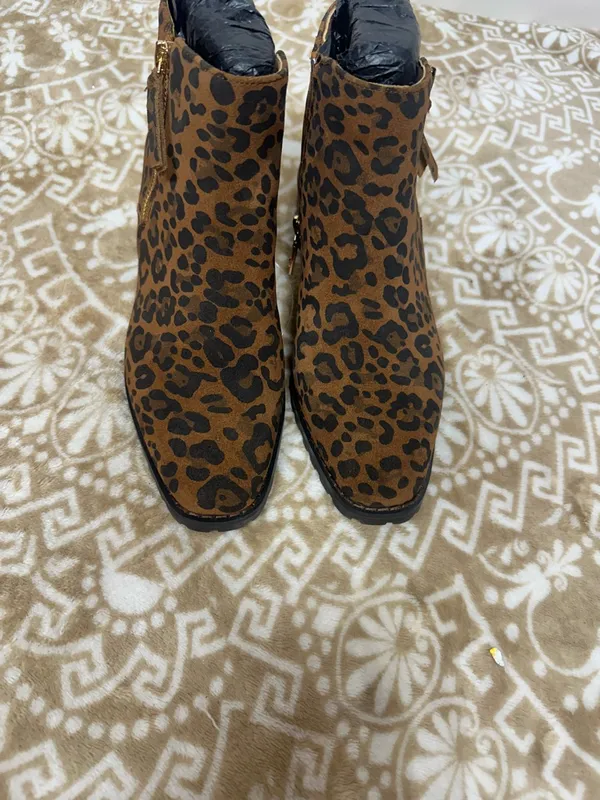 Blondo Leopard Print Ankle Booties in Brown and Black - Image 2