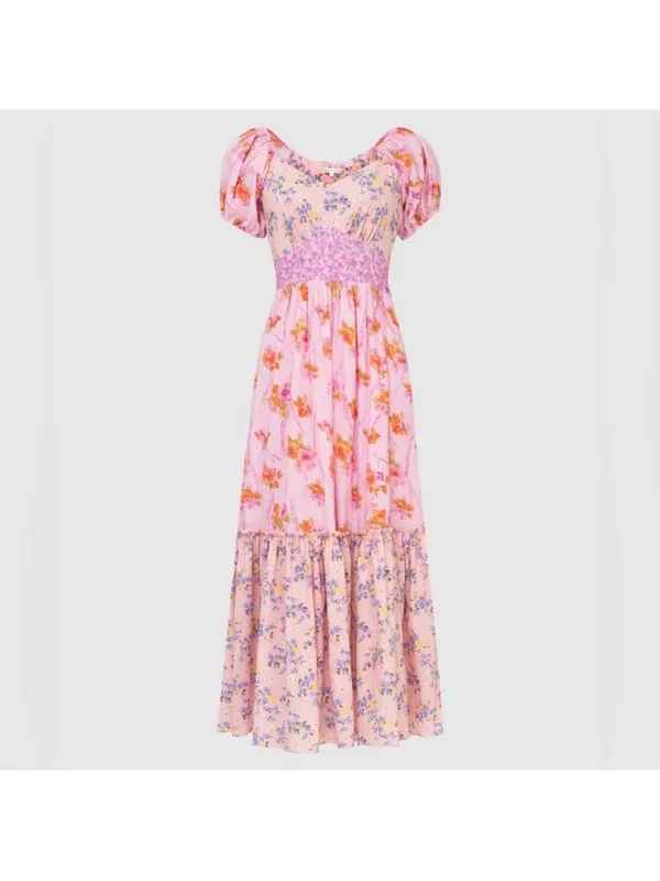 Love Shack Fancy Angie floral Midi Dress size 8 - Image 2