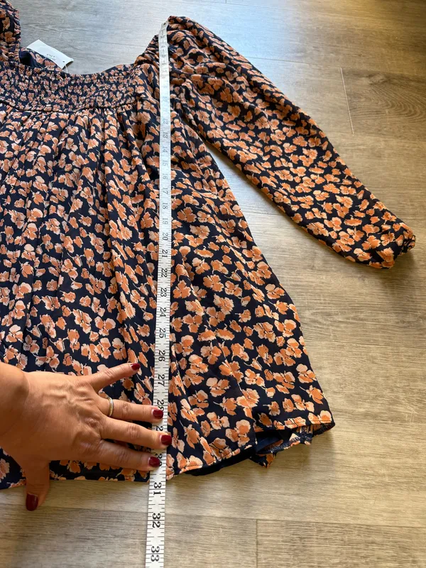 (NWT) Abercrombie & Fitch Floral Babydoll Long Sleeves Short Dress Size L - Image 11