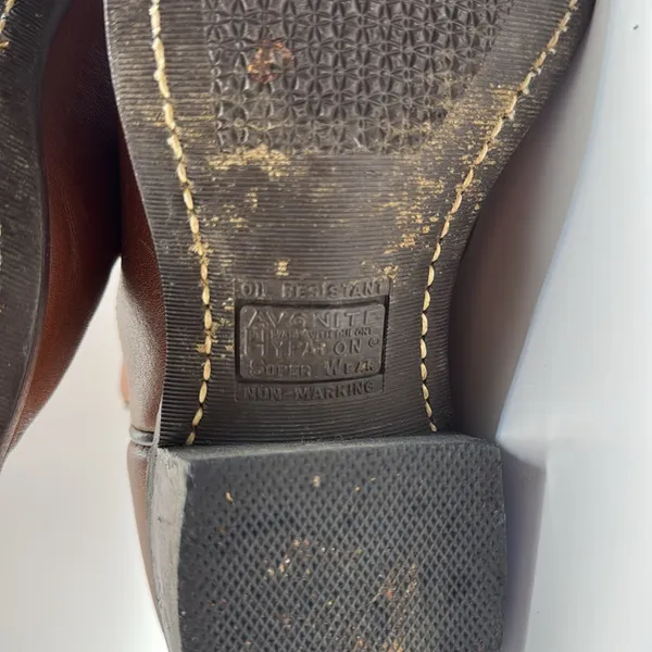 VTG. ACME Avoniti Hypalon Oil Resistant‎ Brown Leather Cowboy Boots SZ 7.5 - Image 9
