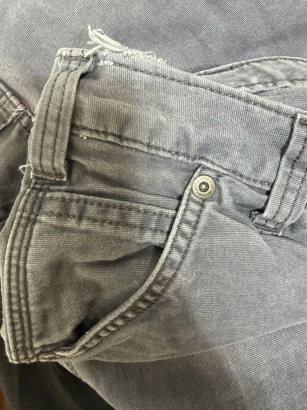 Carhartt Original Fit Gray Canvas Work Pants Carpenter Utility Size 4 Regular - Image 8