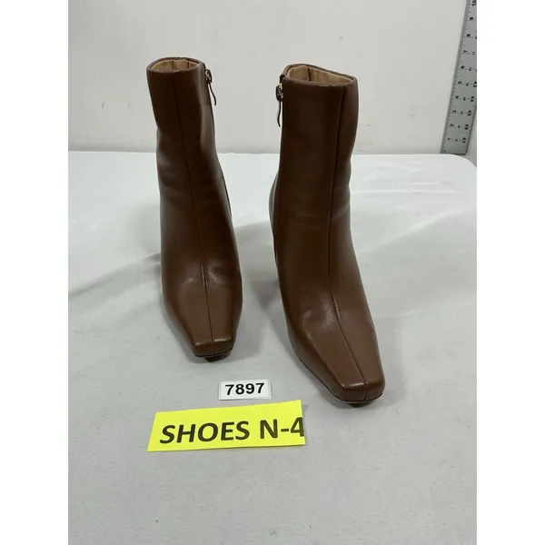 Womans Excellent Condition Ankle Boots Size 6 Brown Side Zip Leather - Image 2
