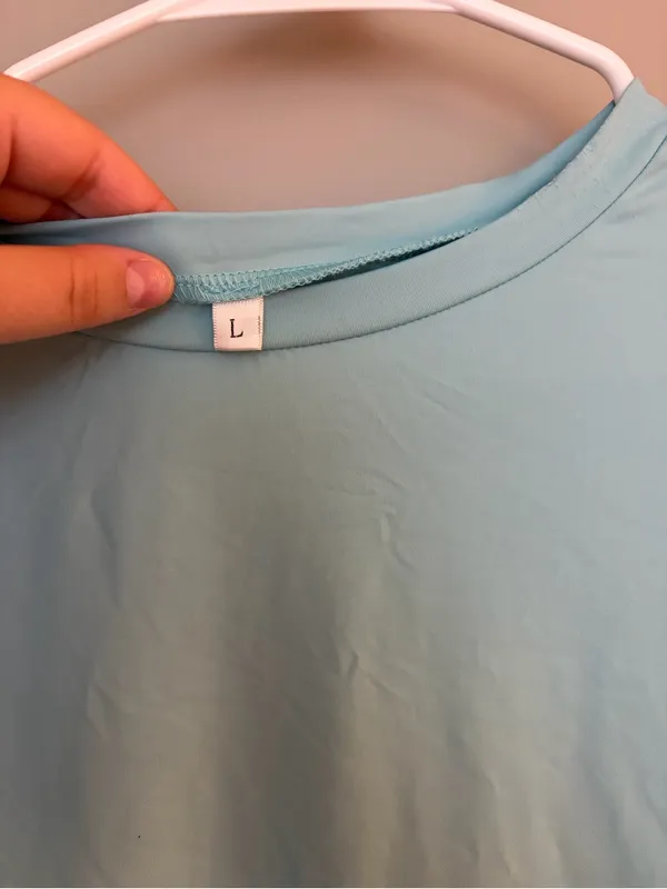 Amazon Women’s Crewneck Short Sleeve Top - Light Blue - Image 2