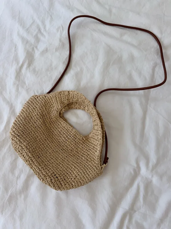 J.Crew Small Handknotted Straw Tote Bag - Image 3