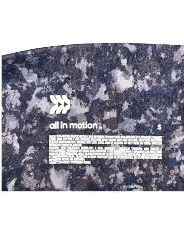 All In Motion Biker Shorts Gray Black Marble Print Pockets Size Small - Image 7