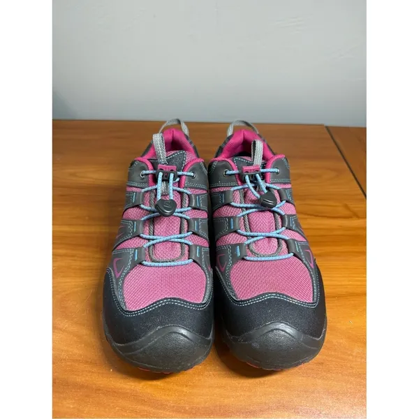 Keen Oakridge Gray Pink Waterproof Hiking Shoes Drawstring Bungee 1015187 Sz 6 - Image 2