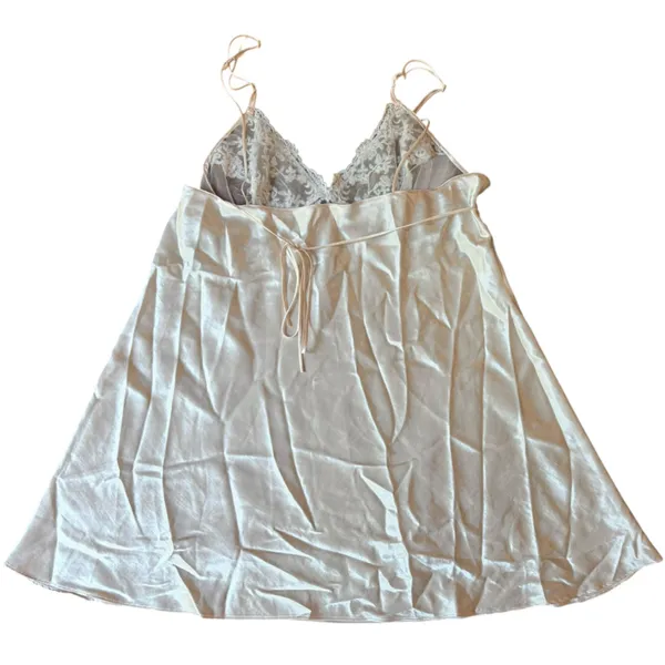 Belle Nuit Y2K Plus Pink Sheer Embroidered Floral Lace Lingerie Mini Slip Dress - Image 3
