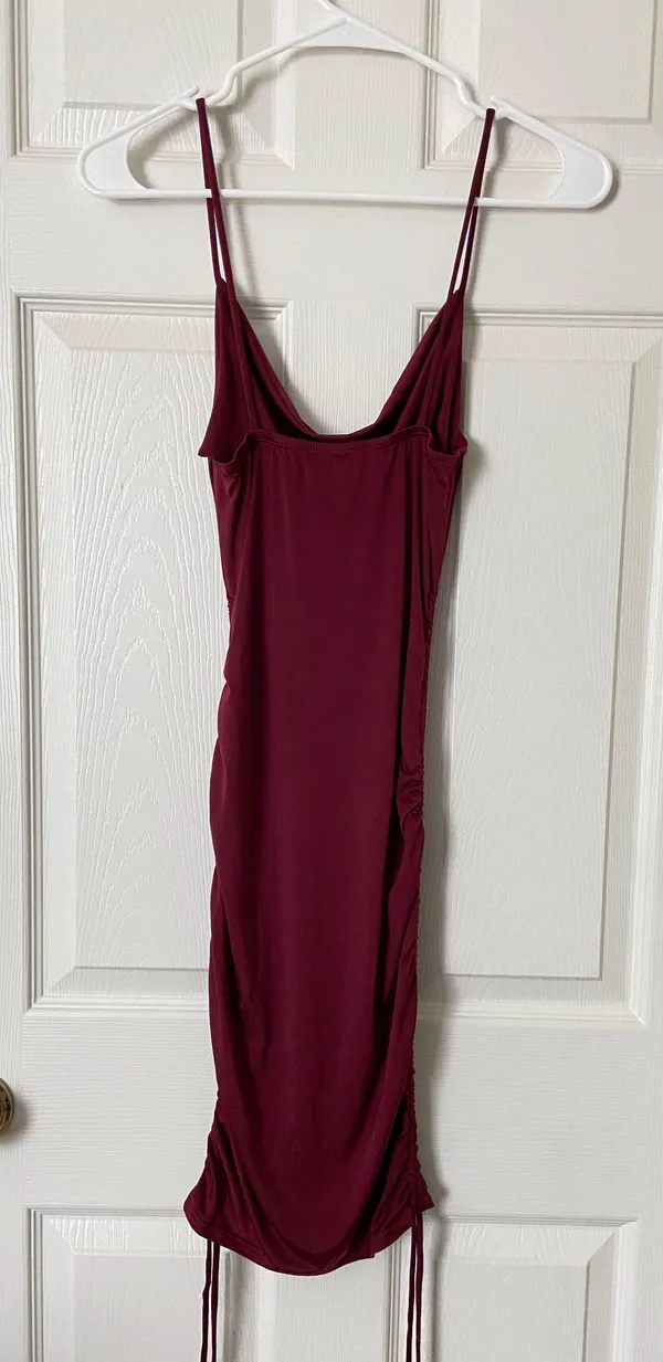 Windsor Burgundy Cowl Neck Mini Dress - Image 2
