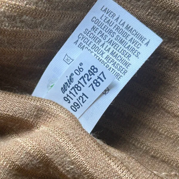 Aerie‎ Groove On Gold Ribbed High Waisted Velour Flare Pant Small Short Lounge - Image 6