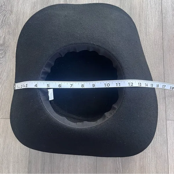 Women's Black Wide Brim Floppy Wool Hat Bow Boho Chic Fall Winter - Image 5