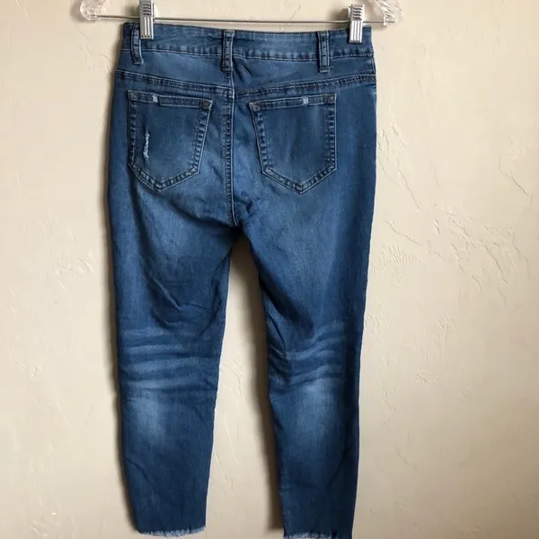 Encore Distressed Raw Hem‎ Skinny Jeans - Image 7