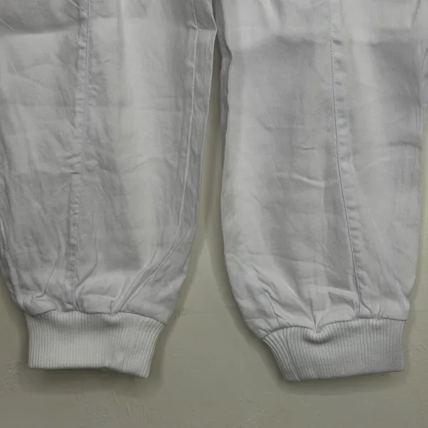 Alice + Olivia Cargo Buckle Joggers White Size Medium Linen Blend - Image 6
