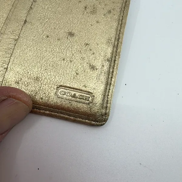Coach Gold Signature C Canvas Card Case - Image 5
