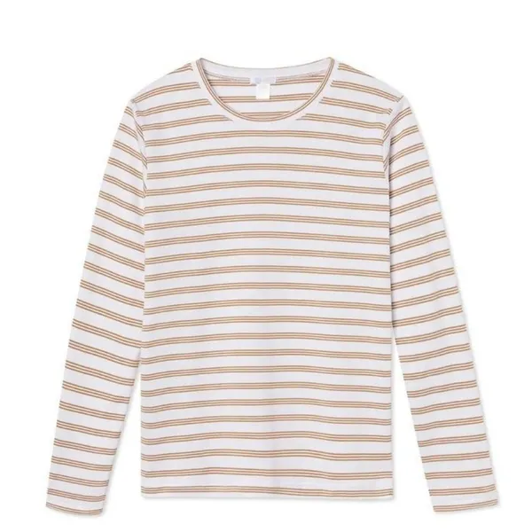 LAKE Pima Long Sleeve Weekend Pajama Shirt in Bark - Image 6