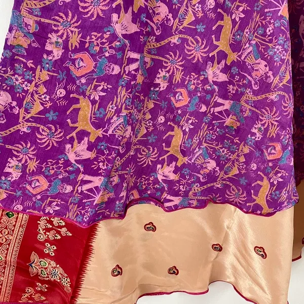Reversible Maxi Wrap Skirt BINW718 Purple - Image 3
