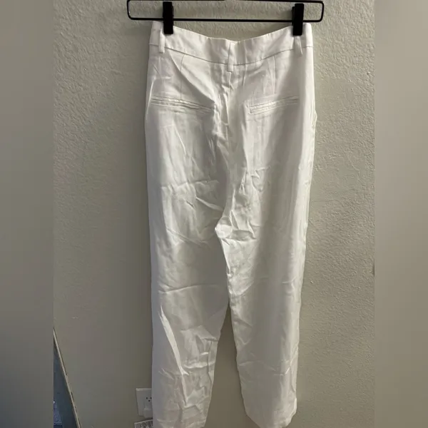 12th Tribe High Waist Wide Leg Off White Trouser Size S Bridal Corporate Spring - Image 4