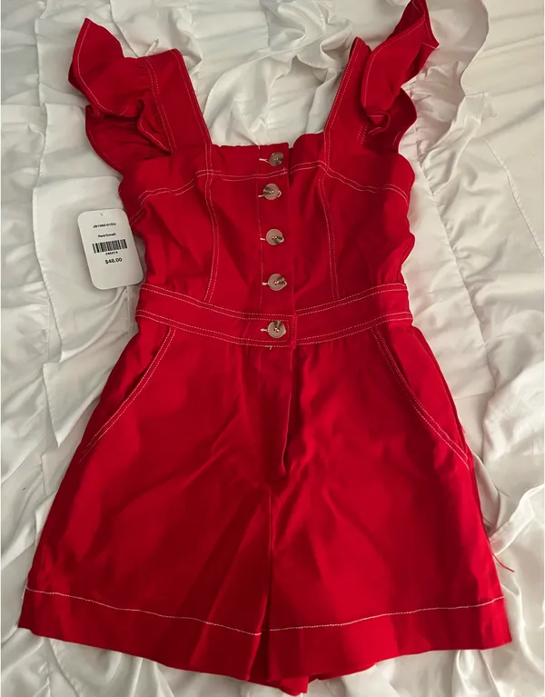 Dress Up Red Romper - Image 4