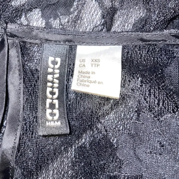 H&M Black Lace Puff Sleeve Top Sheer Romantic Coquette Going Out Blouse - Image 4