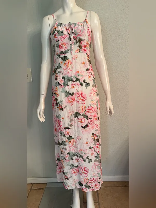 Favorite Daughter Floral Pink Spaghetti-Strap Maxi Dress Size 8🌸💗 - Image 2