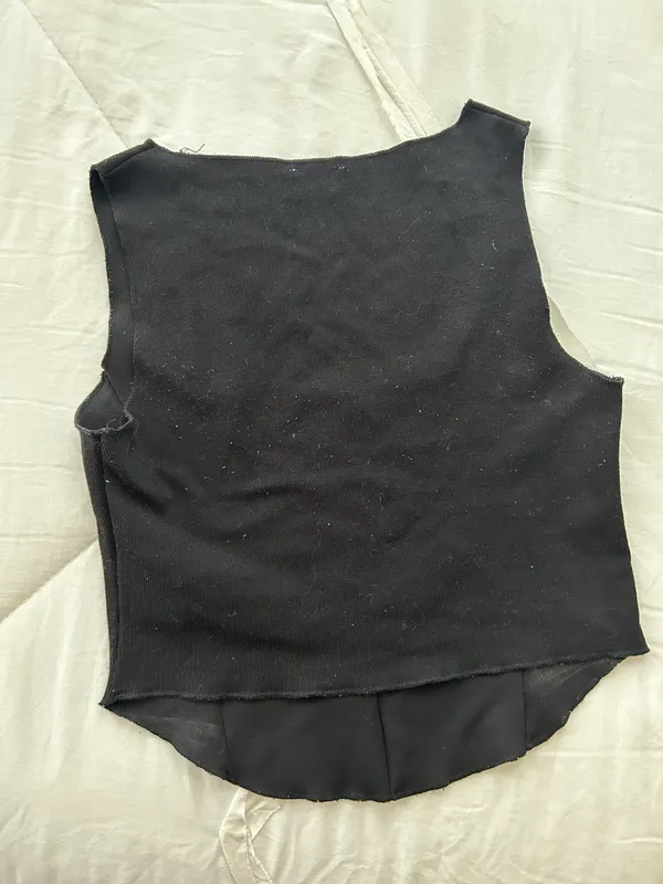 Cotton On Black Corset Style Crop Top - Image 2