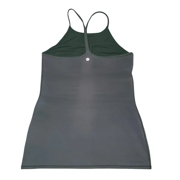Lululemon Ebb to Street Tank Women 10 Dark Green Excellent High Neck Racerback - Image 2
