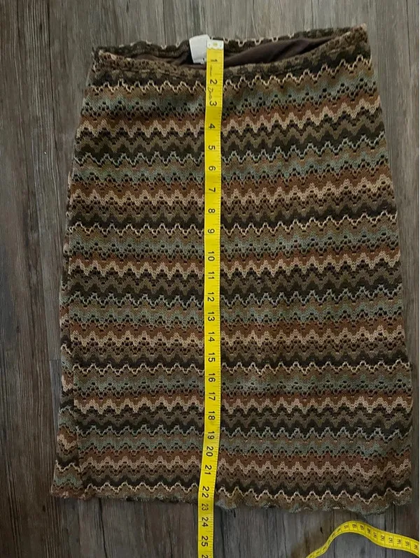 VTG Unit Earthy Knit Pull On Skirt Sz S Boho - Image 5
