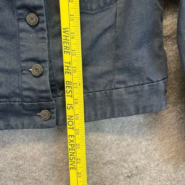GAP‎ Jean Jacket Women's Small Indigo Denim Cotton Button Front Dark Wash Blue - Image 10