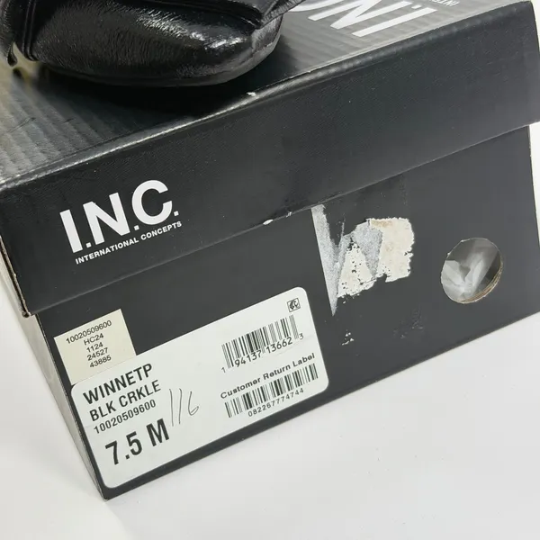 INC International Concepts Winnetp Black Crinkle Bow Slingback Kitten Heels 7.5M - Image 6