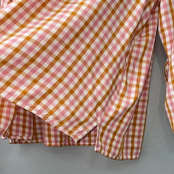 Old Navy Peasant Top Size XL Gingham Mandarin Popover Boho Cottagecore Prairie - Image 4