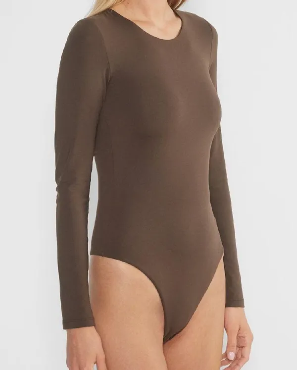 Babaton Contour Crew Long sleeves tan Bodysuit size small - Image 3