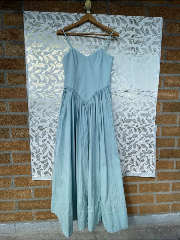 Hemant & Nandita Blue Cotton Strappy Dress Size S Boho Romantic Cottagecore NWT - Image 5